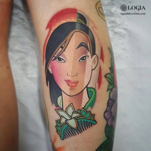 tatuaje-color-brazo-mulan-logia-barcelona-gianluca-modesti 